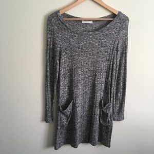 Emerald | Grey Long Sleeve Dress Small
